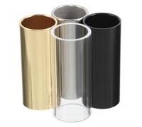 Parliky 4 pièces Slide de Guitare Électrique Inoxydable Finger Slides pour Blues Country Jazz Accessoires pour Guitare Acoustique et Électrique Finitions Argent Or Noir Transparent