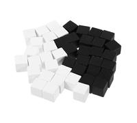 Parliky 40 Pièces Bois pour Jeu de Société Jetons Carrés Noirs et Blancs Déchecs Miniatures pour Jeux de Plateau et