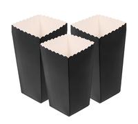 Parliky 48pcs Mini Boîtes à Popcorn en Papier Noir Grosse Capacité, Matériau Sûr et Design Élégant, pour Fêtes et Cinéma