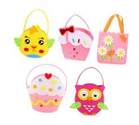 Parliky 5 ensembles Kit de Sacs Soi-même Non Tissé pour Garçon Fille de Couture Feutre Débutant Sac Main Personnalisable Garçon Fille Activité Manuelle Sécurisée et Éducative