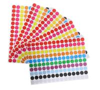 Parliky 5 feuilles Étiquettes Rondes Autocollantes Colorées Stickers pour Codage Organisation Bureau et Maison Autocollants Points Multiples Couleurs Faciles à Coller Trace
