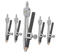 Parliky 5 pièces Compas de Dessin Portable Outils Précis pour Mathématiques et Dessin Compas avec Poignée Antidérapante Matériel Scolaire pour Étudiants et Enseignants