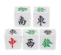 Parliky 5 pièces Dés Mahjong Direction Vent Acrylique Accessoires Jeu Société Est Sud Ouest Nord