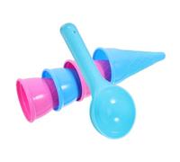 Parliky 5 Pièces Jouets de Plage Plastique Cônes Glace Cuillères Colorées pour Garçon Fille Set de Sable Extérieur pour Garçons et Filles Stimulation Créative et Jeu
