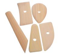 Parliky 5 pièces Kit Outils Sculpture Argile Bois Naturel Grattoirs pour Modelage Sculpture Découpe Lissage Matériel Poterie Pâte à Modeler