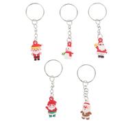 Parliky 5 Pièces Mini Porte-clés Père Noël PVC Pendentif Décoratif Festif pour Sac et Porte-clefs Cadeau pour Noël et Accessoires de Fête
