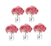 Parliky 5 Pièces Miniature Pots en Verre Transparent avec Fleurs Artificielles Colorées Mini Pots Décoratifs pour Maison de Poupée Jardin de Fées et Micro Paysage Accessoires de Bureau