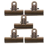 Parliky 5 Pièces Pinces Bulldog Vintage Lot de Clips Métalliques Rétro pour Photos Dessins et Organisation de Bureau Petits Clips de Bricolage et Porte-papiers Robusts