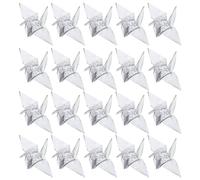 Parliky 50 Grues en Origami Pré-pliées 10 Cm en Papier Argenté Nacré Décoration Suspendue Argentée pour Mariage, Baptême, Anniversaire et Fêtes de Noël Accessoires Artisanaux
