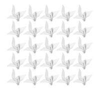 Parliky 50 Grues en Papier Origami Pliées Blanches, Décoration de Mariage et Fête, Guirlande Décorative Légère pour Anniversaires, Shower et Centres de Table, Décorations D'oiseaux