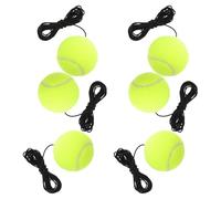 Parliky 6 Pièces Balles de Tennis Rebondissantes avec Ficelle Entraînement Portable à Domicile et Extérieur Outil Pratique pour Débutants