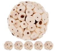 Parliky 6 pièces Jouets à Mâcher Naturels pour Lapins et Petits Rongeurs Boules Comestibles Douces pour Grignotage et Recherche de Nourriture Accessoires Durables pour Cages de Hamsters