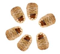 Parliky 6 pièces Lot de Nids Oiseaux en Fibre Végétale Tissés Main avec Crochet Nichoirs Suspendus Rustiques pour Jardin et Décoration Intérieure Abri Chaud pour Oiseaux Hiver