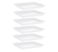 Parliky 6 pièces Lot de Plateaux Rectangulaires pour Pot de Fleurs Soucoupes Réutilisables PP Bac Égouttoir pour Plantes Intérieur et Bonsai Protection Fuites et Salissures