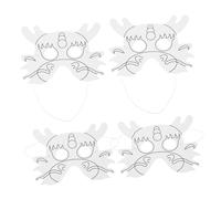 Parliky 6 Pièces Masques Papier Blanc à Peindre DIY avec Corde Élastique Masques Mascarade Vierge pour Garçon Fille et Cosplay et Personnalisables pour Créations Artistiques