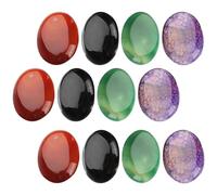 Parliky 6 Pièces Patchs D'agate Ovales en Pierre Précieuse pour Bricolage de Bijoux, Pendentifs Délicats et Créatifs Ajoutant Élégance et Éclat Couleur Aléatoire