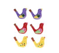 Parliky 6 pièces Sifflets Céramique Forme Oiseau Deau Colorés Jouets Appel Oiseau Créatifs Artisanat Cadeau Anniversaire Fête