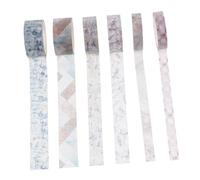 Parliky 6 rouleaux Ruban Adhésif Washi Décoratif Texturé pour DIY Masking Tape Polyvalent pour Scrapbooking Cadeau et Décoration Artistique