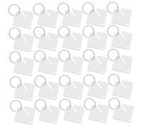 Parliky 60 Pièces Étiquettes Clés Acrylique avec Anneaux Fendus Étiquettes Blanches pour Organisation Identification et Porte-clés DIY pour Bureaux Écoles Hôtels et Événements