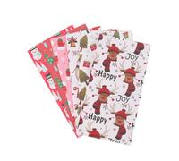 Parliky 6pièces Sacs Cadeaux de Noël Papier Kraft Étuis à Pommes Sachets à Biscuits Pochettes Cadeaux pour Veille de Noël et Petits Présents Style Aléatoire