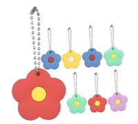 Parliky 8 pièces Capuchons Clés Silicone Forme Fleur Couverture Colorée Identificateur Clé Portable et Pratique pour Organisation et Remplacement