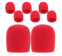Parliky 8 Pièces Housses Mousse Microphone Rouge Protection Anti-vent pour Ktv Enregistrement Prise de Parole Bruit Compatible Accessoires Microphones