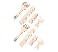 Parliky 8 Pièces Peigne à Tisser en Bois Beige Double-Face, Léger et Confortable, Outil Artisanal pour Projets de Tissage et Chefs-d'œuvre Textiles