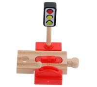 Parliky Accessoire de Voie Ferrée Bois Barrage Routier Bois pour Circuit de Train Modèle de Barrage Simulé pour Garçon Fille Surface Lisse et Solide Compatible avec Train Électrique