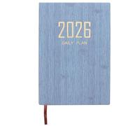 Parliky Agenda 2026 A5 en Cuir PU Bleu Denim Carnet de Planification Journalier et Hebdomadaire Calendrier Annuel Grand Espace D’Écriture pour Organisation Scolaire et Professionnelle