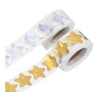 Parliky Autocollants de Fermeture D’Étoile 1 Pouce 2 Rouleaux 1000 Pièces Étiquettes Autocollantes pour Emballage Papier Kraft Doré Scellés Festifs pour Présents Récompenses et