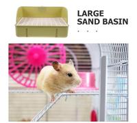 Parliky Bac à Litière Carré pour Lapins et Petits Animaux Plastique Vert Anti-Éclaboussures Grosse Capacité Compatible Cochons D’Inde et Chinchillas Facile à Nettoyer Intérieur pour