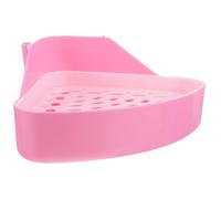 Parliky Bac à Litière Triangulaire pour Lapins et Hamsters en Plastique Rose Base Filtrante et Étanche, pour Dressage Salons et Jardins