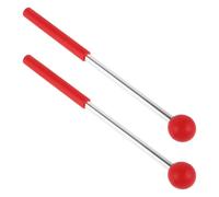 Parliky Baguettes de Percussion Universelles pour Marimba et Xylophone, Maillets Tête Solide et Manche Métallique Ergonomique, Paire Rouge, Accessoires de Percussion Professionnels