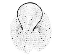 Parliky Bandeau Voile Noir en Résille Strass et Perles, Accessoire Cheveux Femme pour Goûter et Mariage, Bandeau Rétro Léger et Aérien, Couvre-chef Fête Nuptiale Élégant