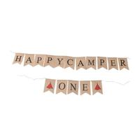 Parliky Bannière Guirlande Lin Thème Aventurier Fanions Lettres Décoratifs pour Fête Camping Réutilisable