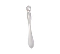 Parliky Bâtonnets de Massage Oculaires 2pcs en Alliage de Zinc Argenté Deux Embouts pour Absorption de Crème Contour des Yeux, Outil Facile D'utilisation pour Femmes