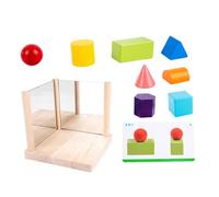 Parliky Blocs Miroirs Créatifs en Bois Massif pour Garçon et Filles, Jeu Éducatif de Structure Spatiale et Logique, Surface Lisse Adaptée aux Petites Mains, D’éveil ’activité Sensorielle,