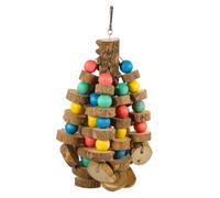 Parliky Bois Naturel pour Perroquets Grands Oiseaux Suspendu avec Crochet Mobile à Mâcher pour Cage à Oiseaux Décoratif et Adapté Aux Perroquets et Grandes Perruches