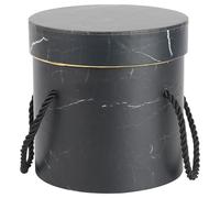 Parliky Boîte à Chapeau Ronde pour Fleuriste 13x13 Cm Petit Format en Papier Écologique Noir Emballage Présent Fleurs Réutilisable Saint-valentin Fête des Mères Anniversaire