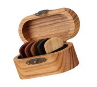 Parliky Boîte de Médiators Bois avec Médiators Épais pour Guitare Acoustique et Électrique Étui de Rangement Portable et Organisé pour Guitaristes Déplacement