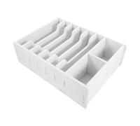 Parliky Boîte de Rangement Blanche Petite Taille 8 Compartiments pour Espèces et Billets Organiseur de Reçus de Bureau Multifonction Plateau de Tri Monnaie pour Bureau et Caisse