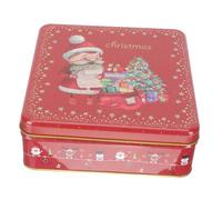 Parliky Boîte Métallique de Noël Décorative Tôle pour Biscuits et Friandises Compacte et Emballage Cadeau Pratique avec Motifs Festifs