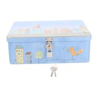 Parliky Boîte Métallique Vintage Verrouillable avec Serrure et Clé Boîte de Rangement Compacte pour Bijoux Souvenirs de Mariage et Petits Objets Délicats à Trésor Décorative pour Maison