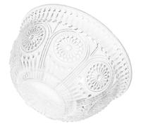 Parliky Bol Verre Gravé Style Rétro Bol à Dessert et Salade Transparent Multifonction pour Service de Fruits et Salades Design Unique et Détail