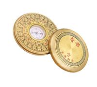 Parliky Boussole Chinoise en Alliage Vintage Couvercle, Compacte et Portable, Outil de Navigation D'extérieur pour Randonnée et Camping, Boussole Expérimentale Traditionnelle en Métal,