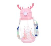 Parliky Bouteille Eau pour Garçon Fille avec Intégrée Gobelet pour Garçon Fille Couleur Rose Forêt Parfait pour Activités Plein Air et École et Portable pour Hydratation