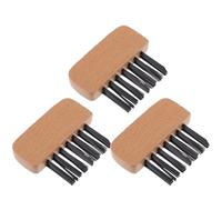 Parliky Brosse d'Arbitre à Manche en Bois Brosse Portable pour Nettoyage de Marbre de Baseball et Softball Ensemble de 3 Pièces Accessoire Professionnel pour Terrain Sportif