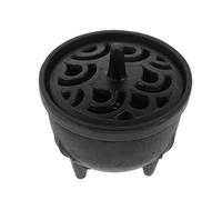 Parliky Brûleur d'encens trépied en Fer Classique avec Couvercle, Support pour cône et Charbon, adapté aux fêtes et méditation en extérieur, Chaudron Vintage Trois Pieds