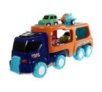 Parliky Camion Inertiel Bleu à Double avec Sons et Lumières Voiture à Traction pour Garçon Fille Cadeau Éducatif pour Anniversaire et Jeu Familial