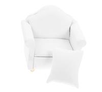 Parliky Canapé Miniature Confortable en Coton Blanc, Mini Fauteuil pour Hamster et Chinchilla en Cage, Accessoire Jouet Douillet pour Petits Animaux de Compagnie